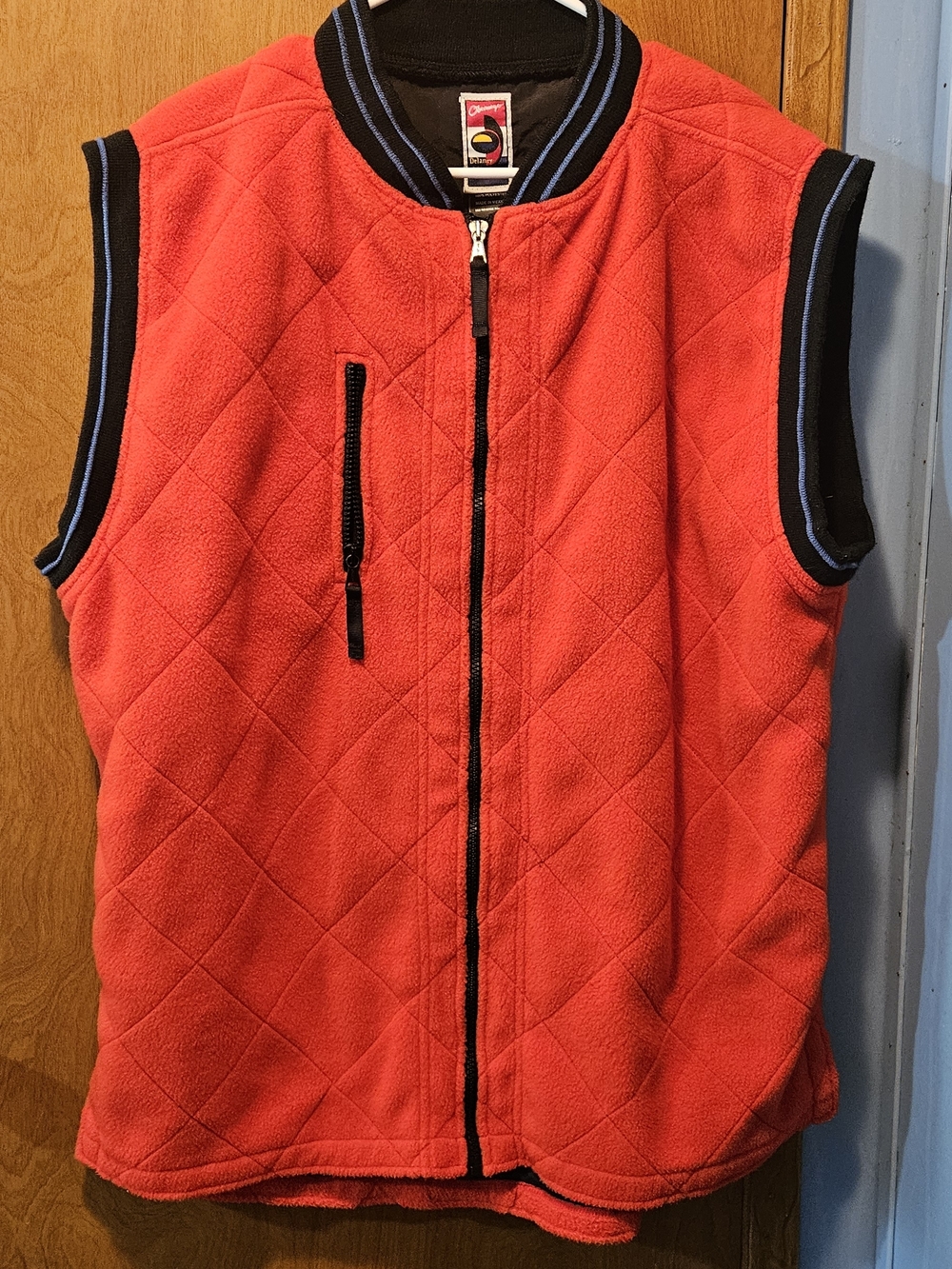 Obermeyer Vintage Red Quilted Fleece Vest with Black Trim